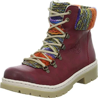 Afbeelding van Rieker Y9432 Enkellaarzen voor dames, Bordeauxrood, oranje, multi 35.