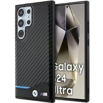 Afbeelding van BMW Backcase hoesje geschikt voor Samsung Galaxy S24 Ultra Effen Zwart Kunstleer