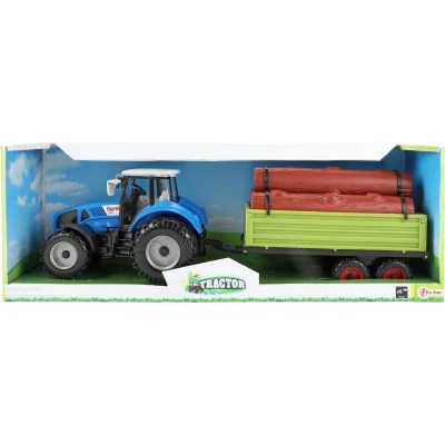Afbeelding van Tractor met Oplegger en Boomstammen Fritie 20cm