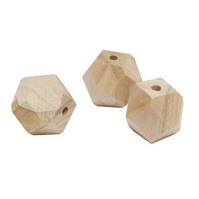 Afbeelding van Diamantvormige kralen, b: 43 mm, gatgrootte 8 3 stuks, grenen