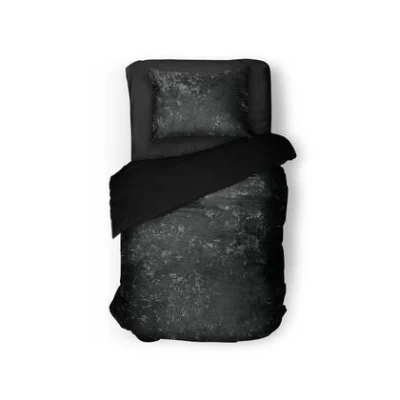 Afbeelding van Eleganzzz Dekbedovertrek Crushed Velvet Black 140x200/220cm 100% Eenpersoons dekbedovertrekken