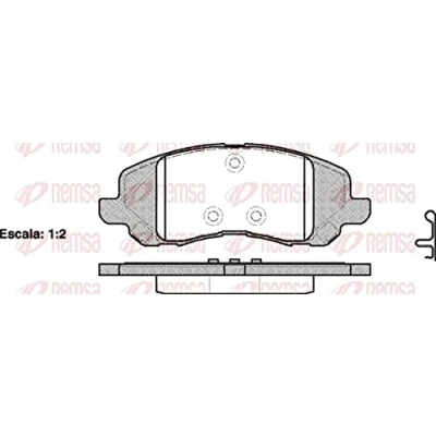 Afbeelding van REMSA 0804.20 Remblokkenset Vooras Met kleeffolie toebehoren, veer MITSUBISHI: ASX Off Road, Outlander 2 SUV, DODGE: Caliber, Avenger Saloon