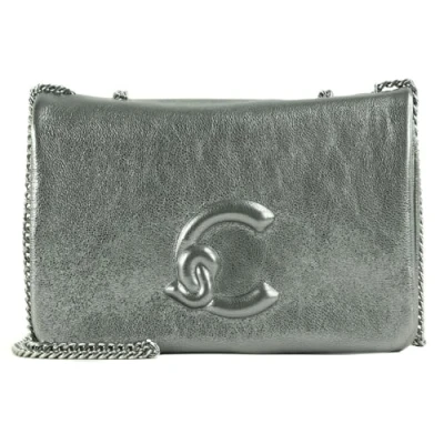 Afbeelding van COCCINELLE Leren schoudertas avondtas Dulse Mini Bag Smooth Leather Steel zilverkleurig
