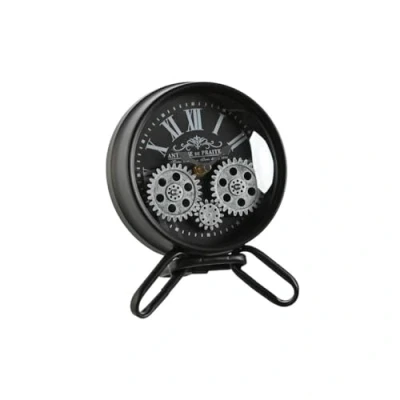 Afbeelding van Bordsklocka Home ESPRIT Zwart Zilverkleurig Metaal Kristal 16,5 x 11 21 cm
