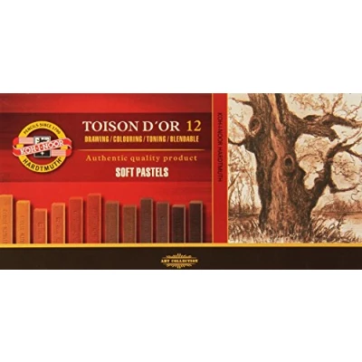 Afbeelding van Koh I Noor TOISON D&#039;OR 8592 pastelpotloden, zacht, voor de kunstenaar, bruin (12 stuks)
