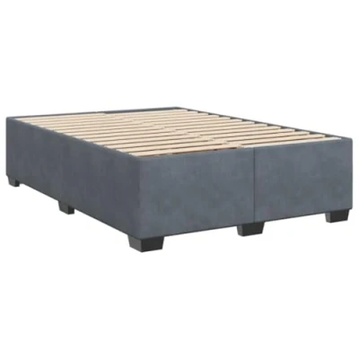 Afbeelding van vidaXL Bedframe fluweel donkergrijs 140x200 cm