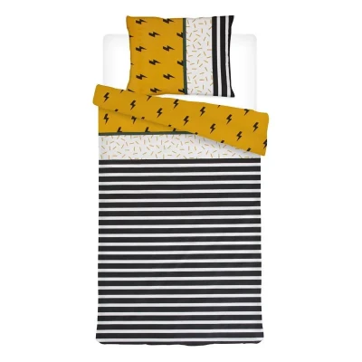 Afbeelding van Day Dream Franko Dekbedovertrek Eenpersoons 140x200/220 cm + 1 kussensloop 60x70 Black Yellow