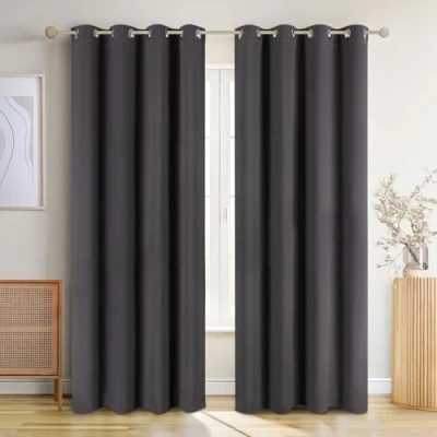 Afbeelding van Blumtal Gordijnen Verduisterend Gordijn Kant en Klaar Blackout 140 x 295 cm Antraciet Set van 2