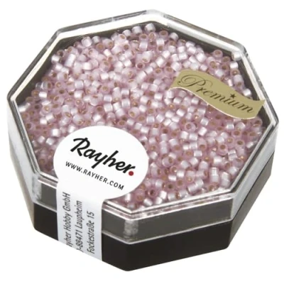 Afbeelding van Rayher 14766258 delica rocailles 1 6 mm diameter parelmoer effect roze doos g