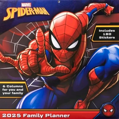 Afbeelding van Spiderman Family Planner 2025 Marvel Maandkalender 6 Talig 30x30cm