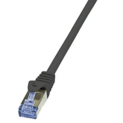 Afbeelding van LogiLink CQ3053S RJ45 Netwerkkabel, patchkabel CAT 6A S/FTP 2.00 m Zwart Vlambestendig, Snagless 1 stuk(s)
