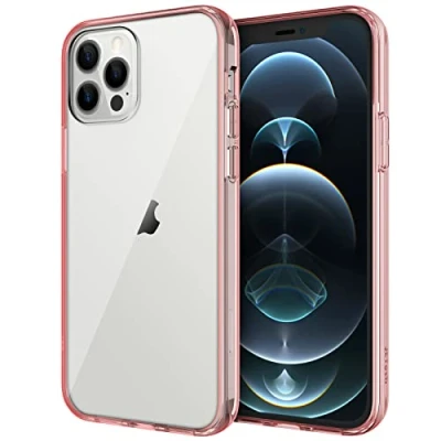 Afbeelding van JETech Beschermhoes voor iPhone 12/12 Pro 6,1 inch (16,3 cm), transparante beschermhoes, schokbestendig, krasbestendig, roodgoud