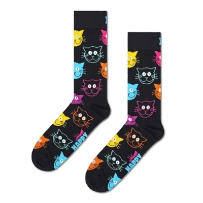 Afbeelding van Happy Socks CAT SOCK Unisex Sokken, Maat: 36 40, Black multi