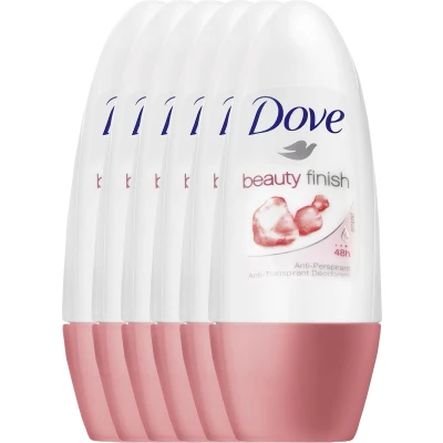 Afbeelding van Dove Beauty Finish Women 6 x 50 ml Deodorant Roller Voordeelverpakking