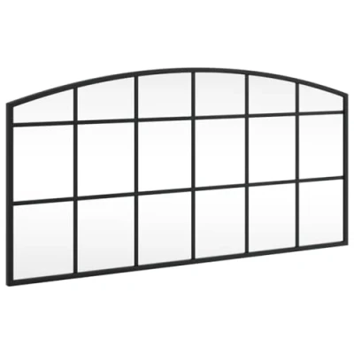 Afbeelding van Wandspiegel boog 80x40 cm ijzer zwart
