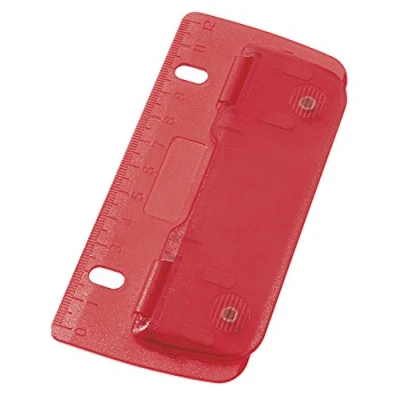 Afbeelding van Wedo 67802 zakperforator (van kunststof voor het vastmaken 8 cm perforatie, met 12 schaal), rood