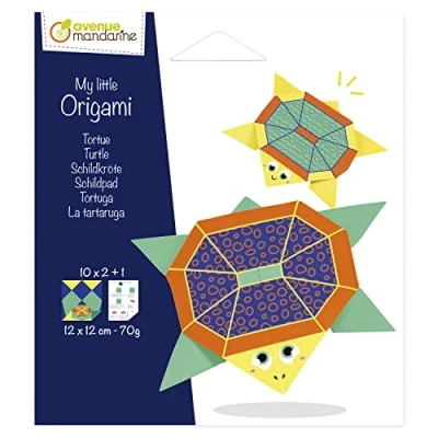Afbeelding van AVENUE MANDARINE Een My little Origami zakje starterset 20 vellen 12x12 cm 70g inclusief vouwpatroon OR515C, Schildpad