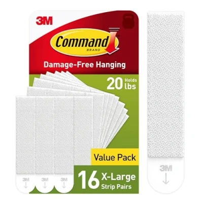 Afbeelding van Command 16 paar ophangstrips voor 9 kg foto&#039;s, wit, zeer sterk, zonder schade
