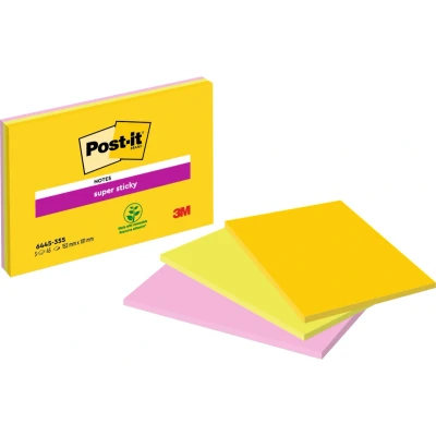 Afbeelding van Memoblok 3M Post it 6445 Super Sticky 152x101mm assorti