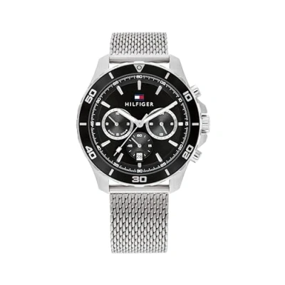 Afbeelding van Tommy Hilfiger Chronograaf silvercoloured/black, Heren, Maat: One Size, Silver coloured/black