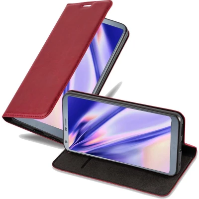 Afbeelding van Cadorabo Hoesje geschikt voor LG G6 in APPEL ROOD Beschermhoes met magnetische sluiting, standfunctie en kaartvakje Book Case Cover Etui