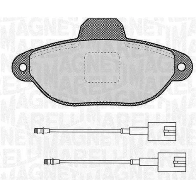 Afbeelding van MAGNETI MARELLI 363916060453 Remblokkenset Met slijtage waarschuwingscontact FIAT: 500 Hatchback, C Convertible, FORD: KA Hatchback