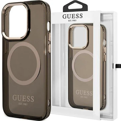 Afbeelding van Guess Translucent Back Case (MagSafe Compatible) Geschikt voor Apple iPhone 13 Pro Max (6.7&quot;) Zwart