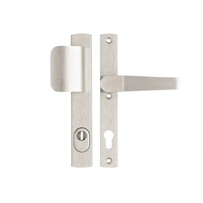 Afbeelding van AXA Premium smalschildbeslag D duwer/kruk (Arrow) met kerntrekbeveiliging PC92 F1 LS SKG***