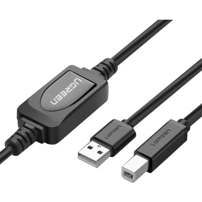 Afbeelding van Ugreen US122 USB B A 2.0 printerkabel 15m zwart