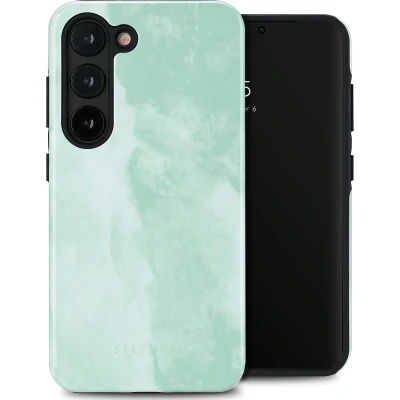 Afbeelding van Selencia Hoesje Geschikt voor Samsung Galaxy S23 Vivid Backcover Marble Grayed Jade