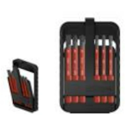 Afbeelding van Wiha slimBit electric 45804 Bitset 6 delig Plat, Kruiskop Phillips, Pozidriv, Torx