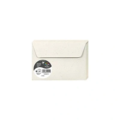 Afbeelding van Clairefontaine 55011C, verpakking met 20 zelfklevende enveloppen, formaat C6 (11,4 x 16,2 cm), 120 g, 100% gerecycled Natura papier, uitnodiging voor evenementen en correspondentie, Pollen serie,