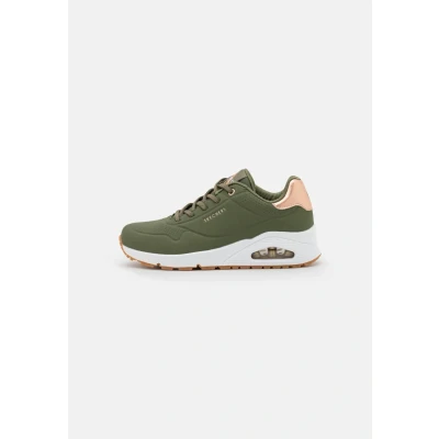 Afbeelding van Skechers Sport UNO Sneakers laag, Dames, Maat: 37, Olive durabuck/rose gold trim Pu