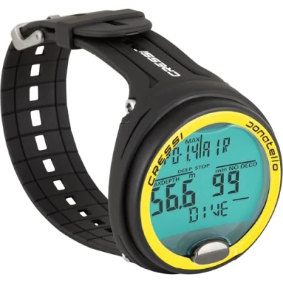 Afbeelding van Cressi Donatello Diving Computer Professionele duikcomputer voor duiken en snorkelen, eenheidsmaat, uniseks, volwassenen, zwart/geel