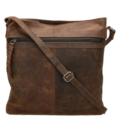 Afbeelding van Cross Keys Kleine Crossbodytas / Schoudertas Dames Leer Hunter Bruin