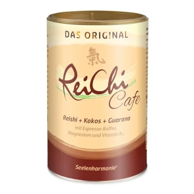 Afbeelding van ReiChi Cafe I 400 g, 80 kopjes Exotische koffieproeverij Reishi paddenstoel, ginseng en kokos Guarana koffie cafeïne Magnesium + B12 Zenuwen, minder vermoeidheid ¹ Veganistisch zonder