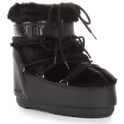 Afbeelding van Moon Boot ICON LOW Snowboots, Dames, Maat: 36 38, Black Imitatieleer/ textiel