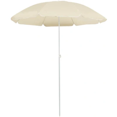 Afbeelding van Parasol met stalen paal 180 cm zandkleurig