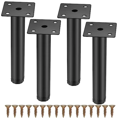 Afbeelding van Fulushouxi Set van 4 verstelbare meubelpoten, 18 cm, metaal, meubelpoten voor meubels, bank, tafel, stoel, kantoor, keuken, kast, cm