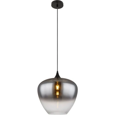 Afbeelding van Maxy Hanglamp 1 lichts glas d:40 cm zwart/smoke Modern Globo