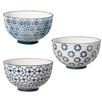Afbeelding van Bloomingville Kleine kommen, Kristina, blauw, keramiek, 3 stuks