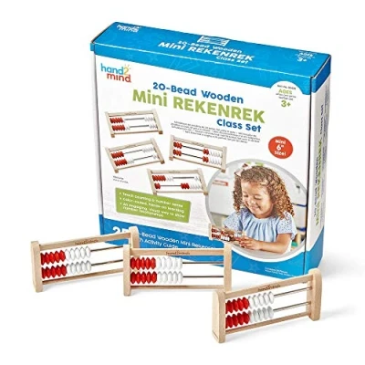Afbeelding van Rekenrek mini 20 kralen (2 rijen) klassenvoordeelset (25st.)
