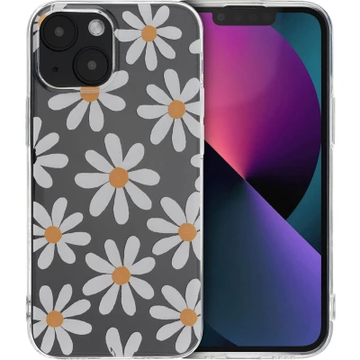Afbeelding van iMoshion hoesje Geschikt voor iPhone 13 Mini Siliconen Design Meerkleurig / Daisy Flower
