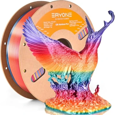 Afbeelding van ERYONE Silk Rainbow PLA filament 1,75 mm, 3D printer, filament, +/ 0,03 1 kg/spoel, Waterval