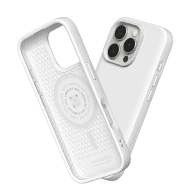 Afbeelding van RHINOSHIELD Hoesje compatibel met [iPhone 16 Pro Max] SolidSuit Magsafe dunne hoes schokabsorberende technologie en premium matte afwerking wit