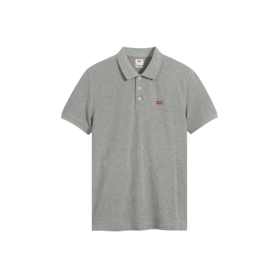 Afbeelding van Levi&#039;s heren Regular fit polo van piqué katoen met logoborduring in de kleur Grijs, maat: XS