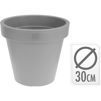 Afbeelding van Bloempot ek rond 30 cm licht grijs