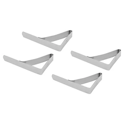 Afbeelding van FTVOGUE Set van 4 roestvrijstalen tafelklemmen voor picknick, barbecue, bruiloft, doe het zelf feest