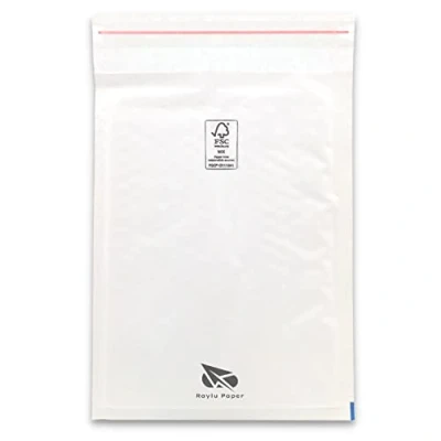 Afbeelding van Raylu Paper® 10 stuks luchtkussenenveloppen van kraftpapier met zelfklevende sluiting, gewatteerde enveloppen voor verzendtassen, kleur: wit, (180 x 260 mm)
