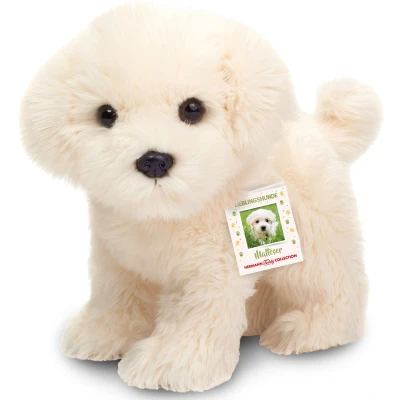 Afbeelding van Hermann Teddy Knuffeldier hond Maltezer puppy zachte pluche premium kwaliteit knuffels wit 23 cm